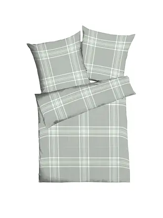 KAEPPEL | Flanelle Linge de lit 70x90cm/140x200cm PURE Argent | hellgrün